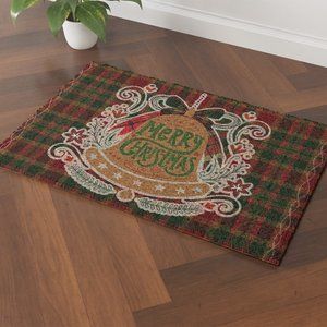 Christmas Bell Double PVC Welcome mat Mat Kitchen Carpet Anti-Slip PVC Noel Rug